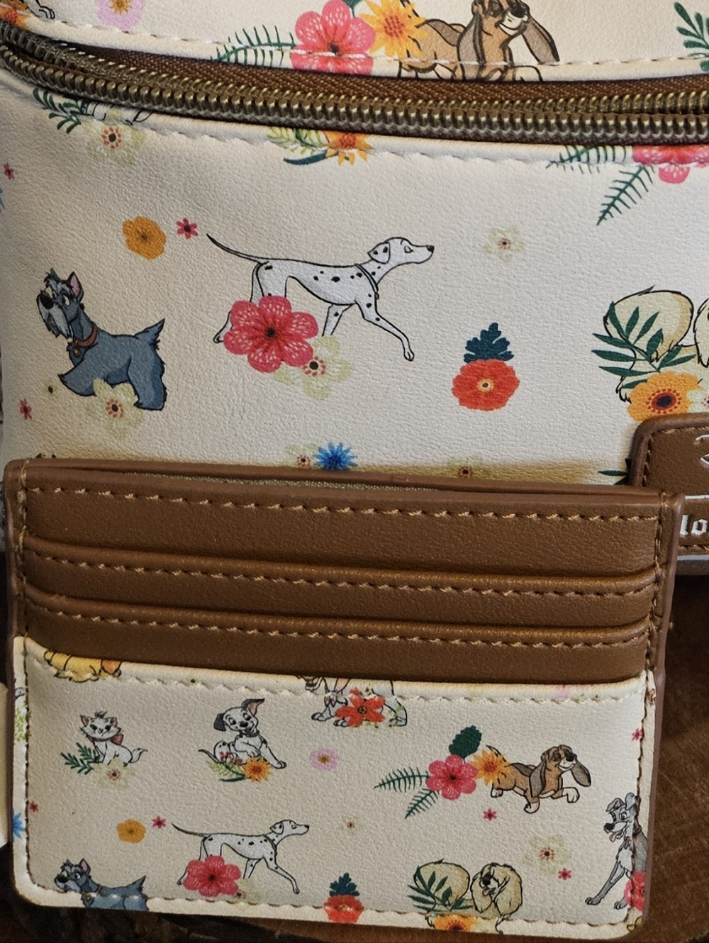 Loungefly Disney Pets & Florals Mini Backpack W/matching Card Case - Picture 7 of 7